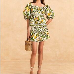 Farm Rio Off-White Fruit Orchard Mini Skirt Small